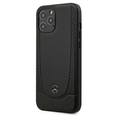 фото Чехол cg mobile mercedes genuine leather urban smooth/perforated hard для iphone 12/12 pro, цвет черный (mehcp12marmbk)