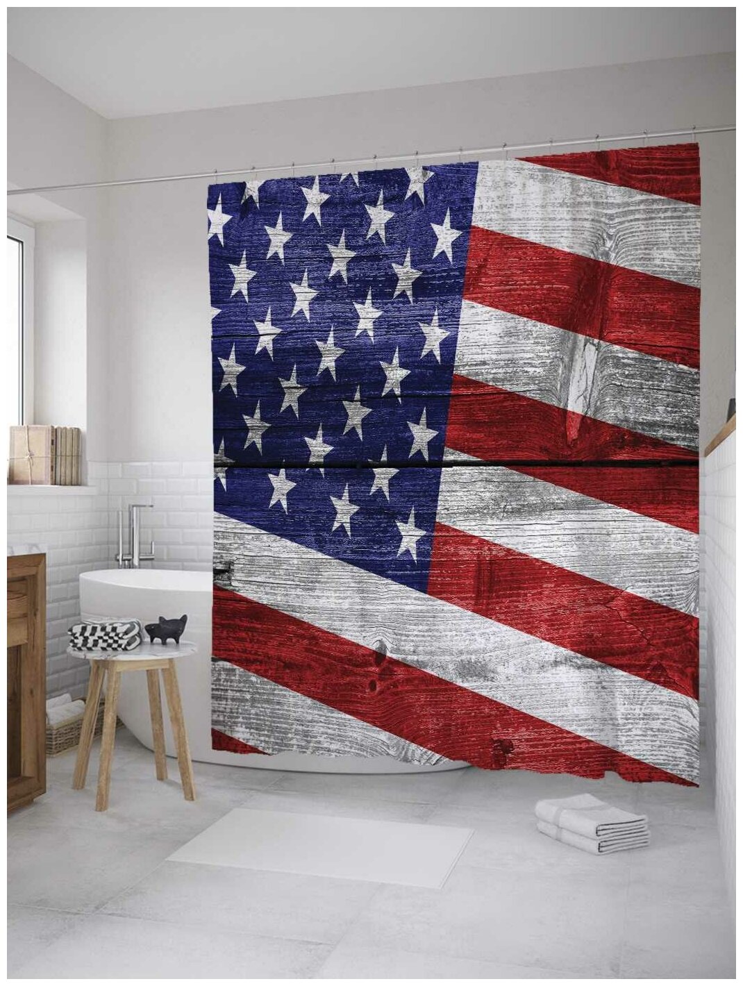 Штора для ванной JoyArty Флаг США на досках 180х200 (sc-10163)