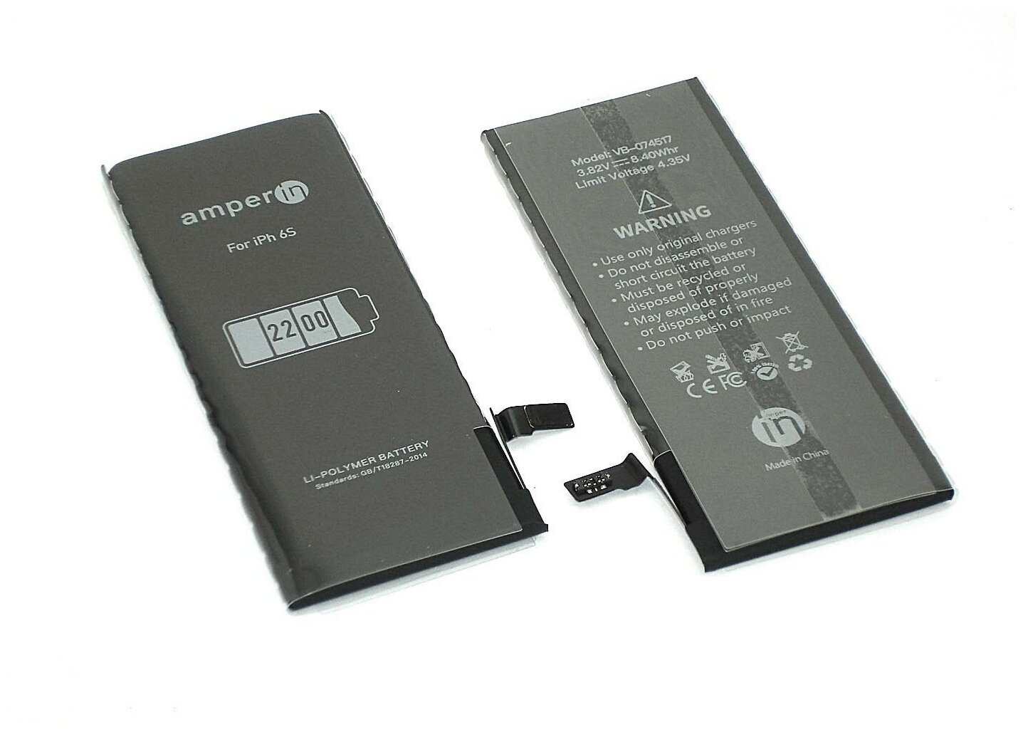Аккумуляторная батарея (аккумулятор) для Apple iPhone 6S 38V 2200mAh Amperin