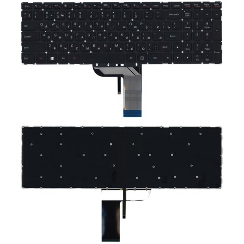 Клавиатура для ноутбука Lenovo IdeaPad 700 700-17ISK черная без рамки с подсветкой new laptop top back cover for lenovo ideapad 700 15 700 15isk palmrest upper case keyboard 5cb0l679215cb0l03485