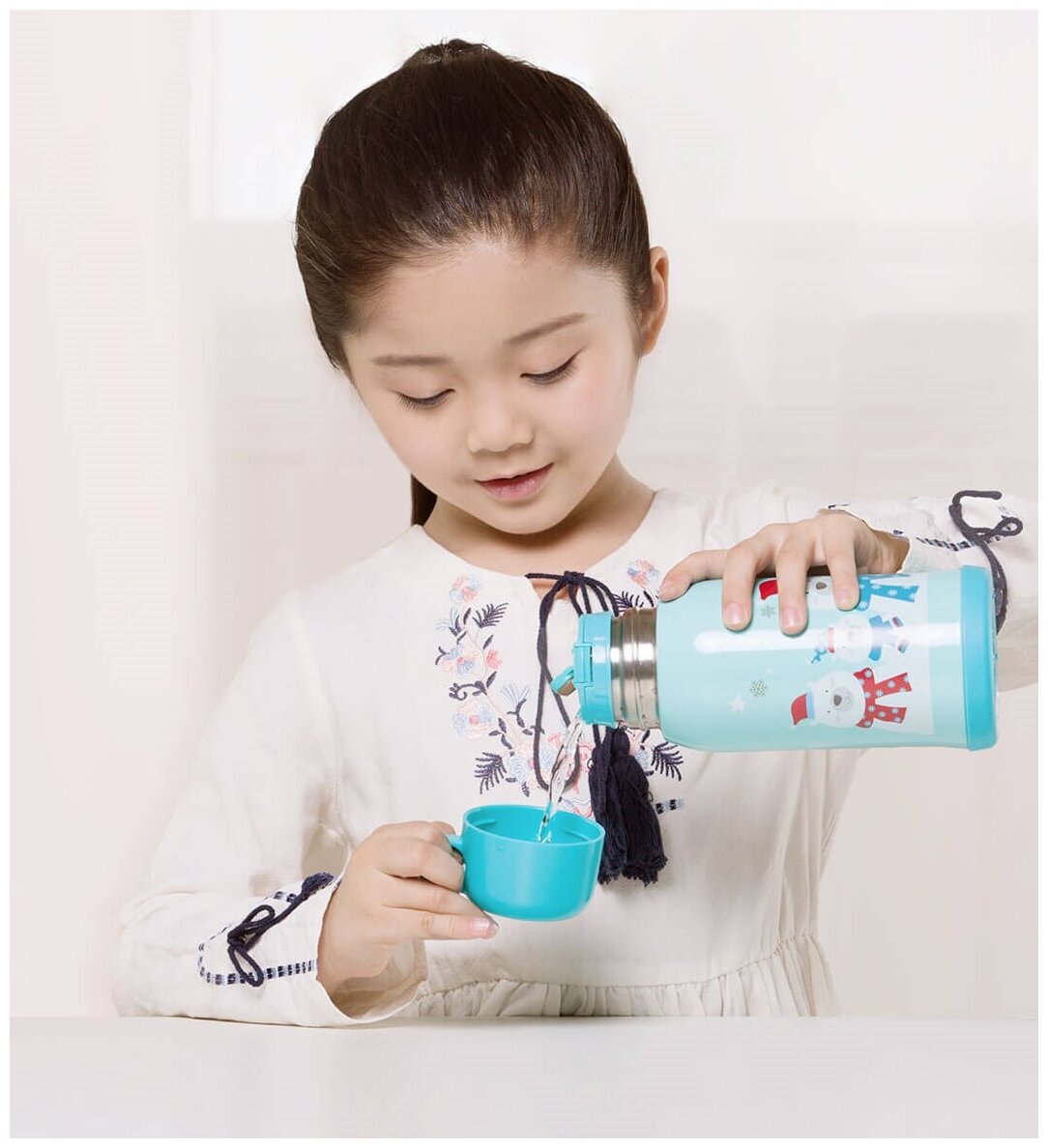 Классический термос Viomi Children Vacuum Flask, 0.59 л, голубой - фотография № 4