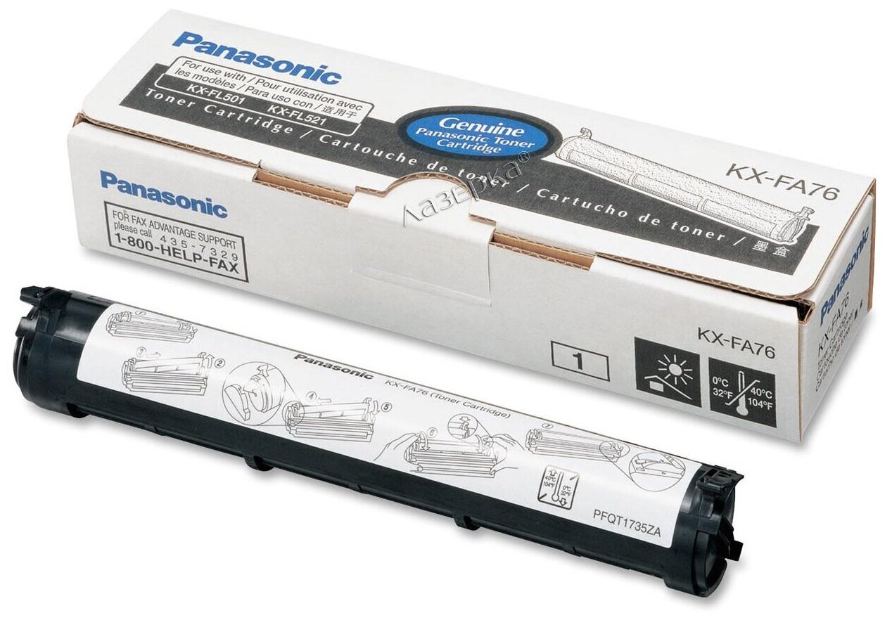 Panasonic KX-FA76A тонер картридж - черный, 2000 стр для принтеров Panasonic