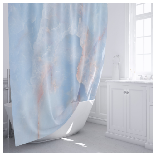 фото Штора для ванны fixsen onyx fx-2516 180x200 см, полиэстер, цвет голубой