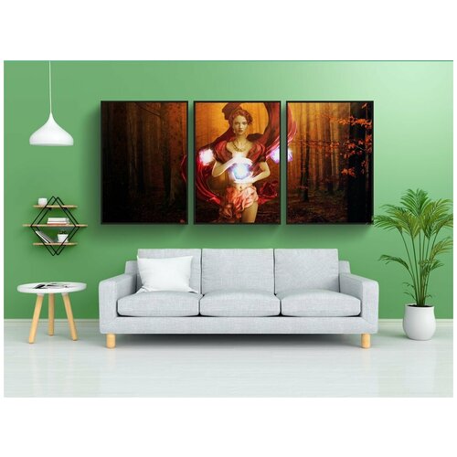 фото Набор модулных постеров для интерьера "готика, фантазия, темный" 60x90 см. в тубусе, без рамки lotsprints