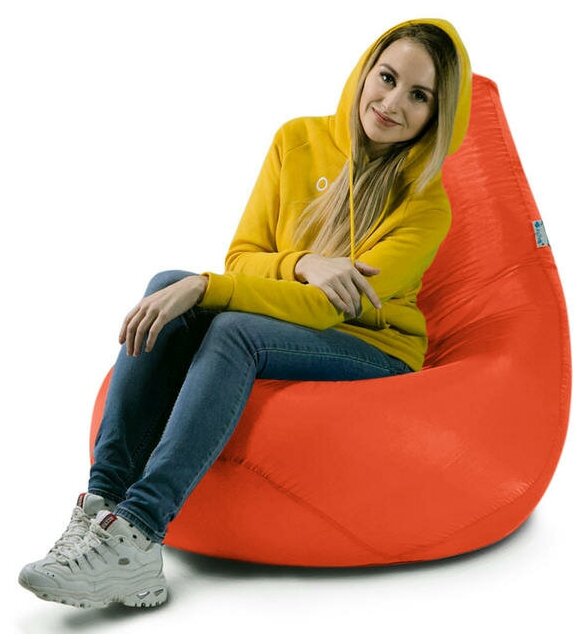 MyPuff Внешний чехол для кресла мешка Груша, размер XXXL-Стандарт, оксфорд, апельсин - фотография № 3