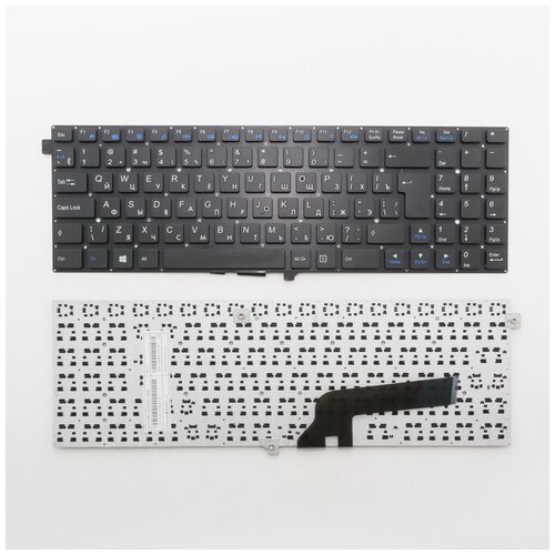 Клавиатура для ноутбука Clevo W550EU черная без рамки Г-образный Enter 1370₽