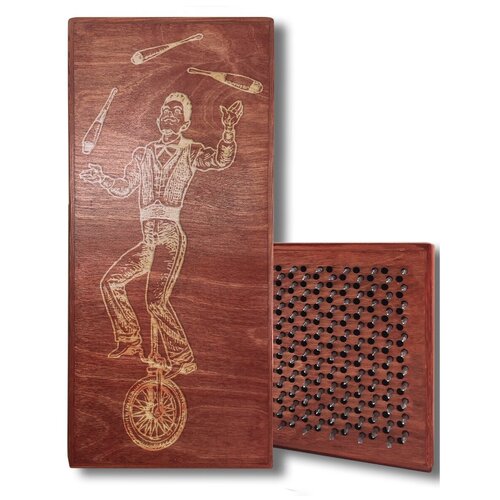 фото Доска садху красная цирк -326, размер 31x14, шаг гвоздей 10 мм чакра