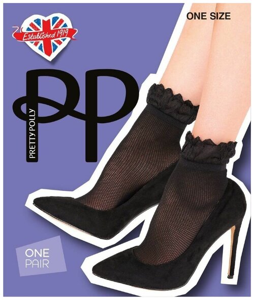 Женские носки Pretty Polly средние, в сетку, размер S-M-L, черный