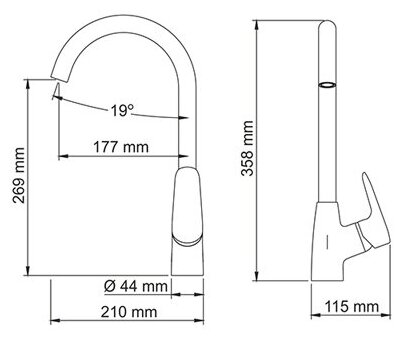 Смеситель для кухни Wasserkraft Vils 5607 хром