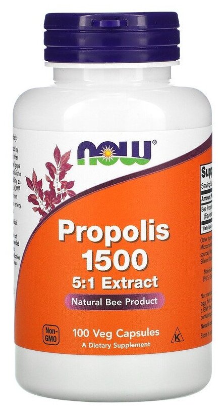 Капсулы NOW Propolis 1500 (5:1 Extract)