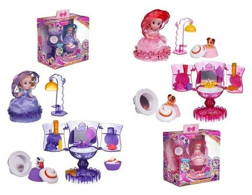 Набор c Куколкой - кексом и питомцем Туалетный столик , 2 цвета в ассортименте (фиолетовый, розовый)