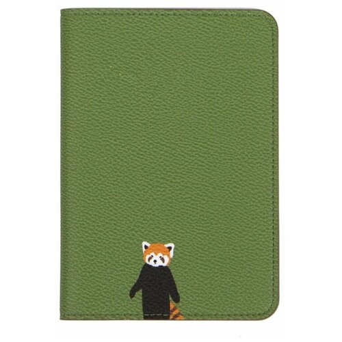 Обложка для паспорта с рисунком Красная панда, плотная экокожа, 3 кармана для карточек