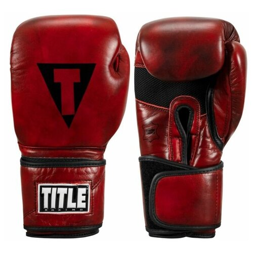 фото Перчатки боксерские title boxing blood red leather training gloves, 14 унций