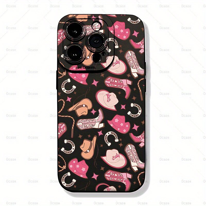 Матовый чехол для смартфона XS Max с западным ковбойским дизайном в дофаминовом стиле, черный, ударопрочный, полная защита 360°