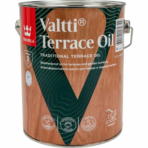 Масло для террас и садовой мебели Tikkurila VALTTI TERRACE OIL масло для террас tikkurila valtti terrace oil ec 0 9л бесцветное арт 700010363