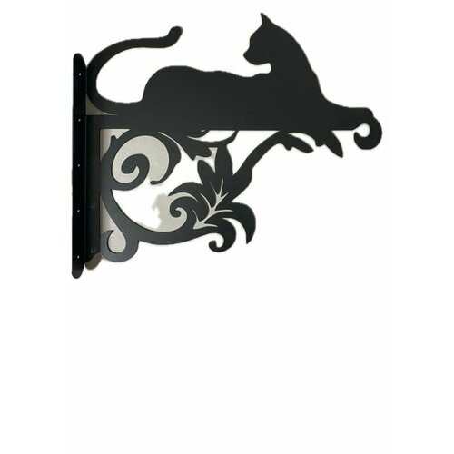Подвес для кашпо кот из металла, черный, 32.9 x 38.3 см держатель для кашпо птичка терра спринг серебристый