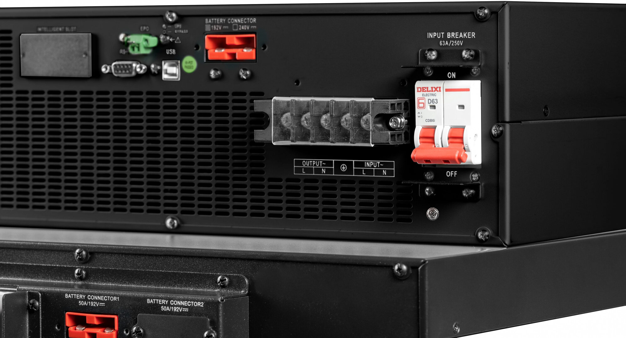 Источник бесперебойного питания Systeme Electriс Smart-Save Online SRV, 10000VA/9000W, On-Line, Extended-run, Rack 5U(Tower convertible), LCD, Out: Hardwire, SNMP Intelligent Slot, USB, RS-232 (SRVSE1 Systeme Electric - фото №19