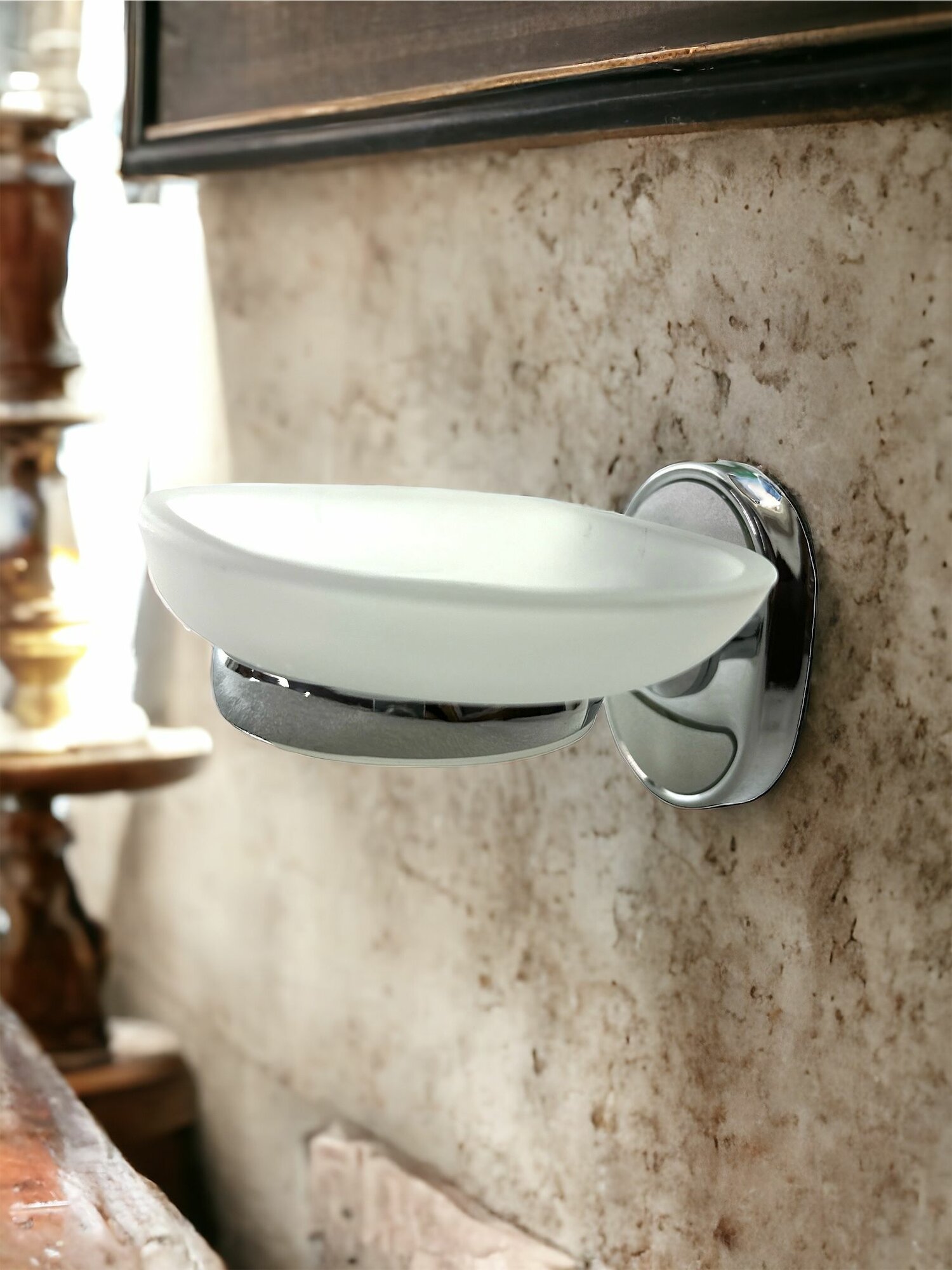 Мыльница Rainsberg глянцевый хром  стекло   силумин