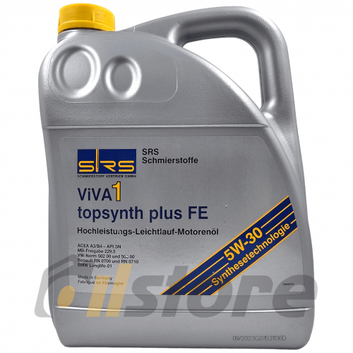фото Моторное масло SRS VIVA 1 topsynth Plus FE 5W-30, 5л