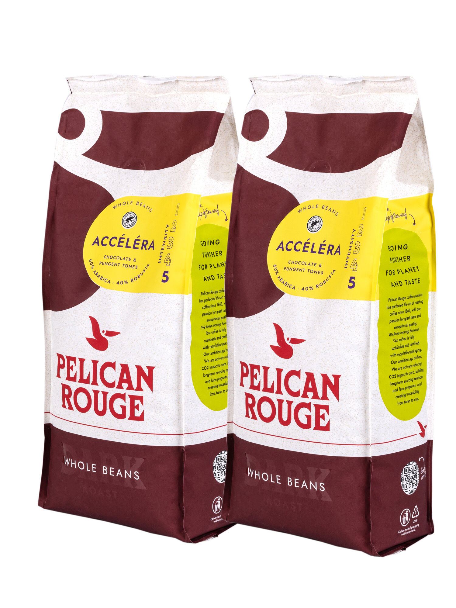 Кофе в зернах PELICAN ROUGE "ACCELERA", набор из 2 шт. по 1 кг