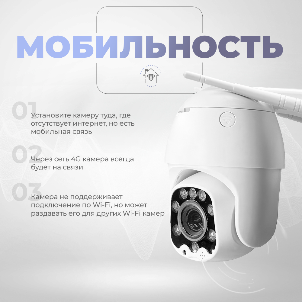 Поворотная камера видеонаблюдения 4G 5Мп 1944P PS-link GBT50