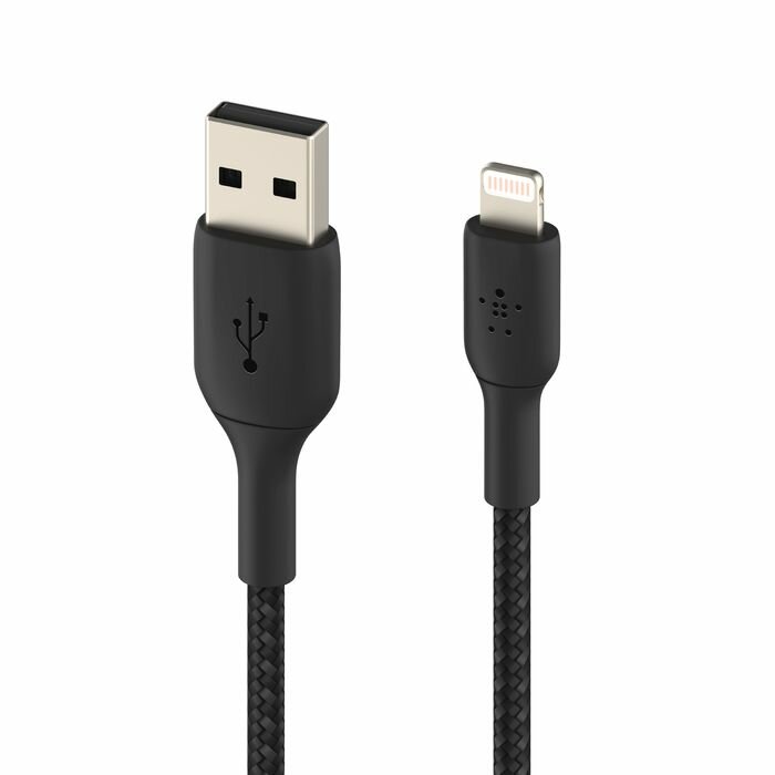 Кабель Belkin BoostCharge USB-A Braided Cable with Lightning Connector. Длина: 1м. Цвет: черный