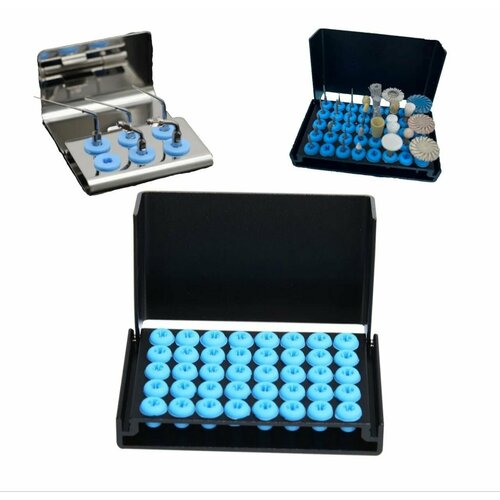 Термоблок универсальный-Подставка NeoHealth (TYPE 40H) для стерилизации и хранения полировочных головок , щеток, турбинных боров , насадок для скалеров .40 инстр(RA/CA, FG), черный .