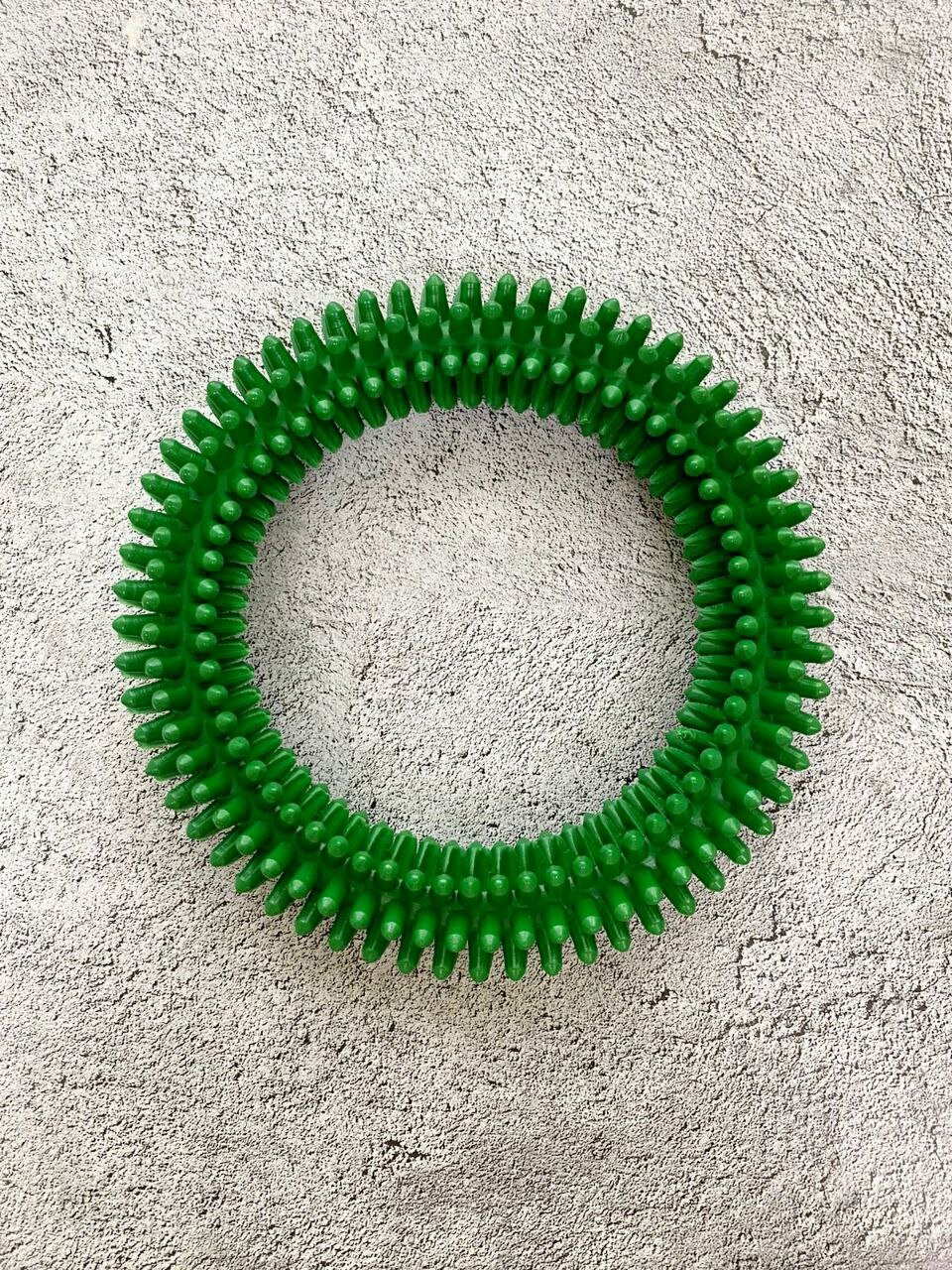 Кольцо массажное с длинными шипами, d-17см, зеленое
