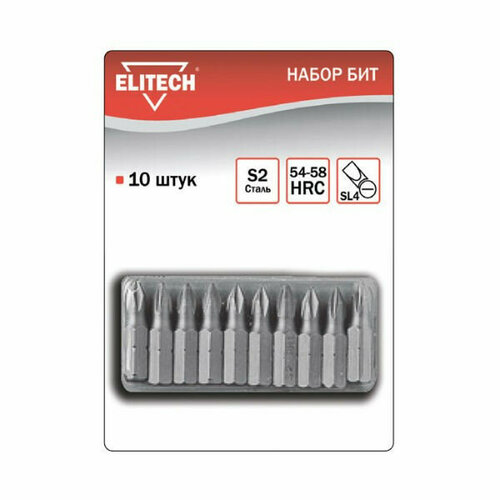 набор бит elitech 1820 068400 phillips ph 3 5 шт Набор бит Elitech 1820.073000