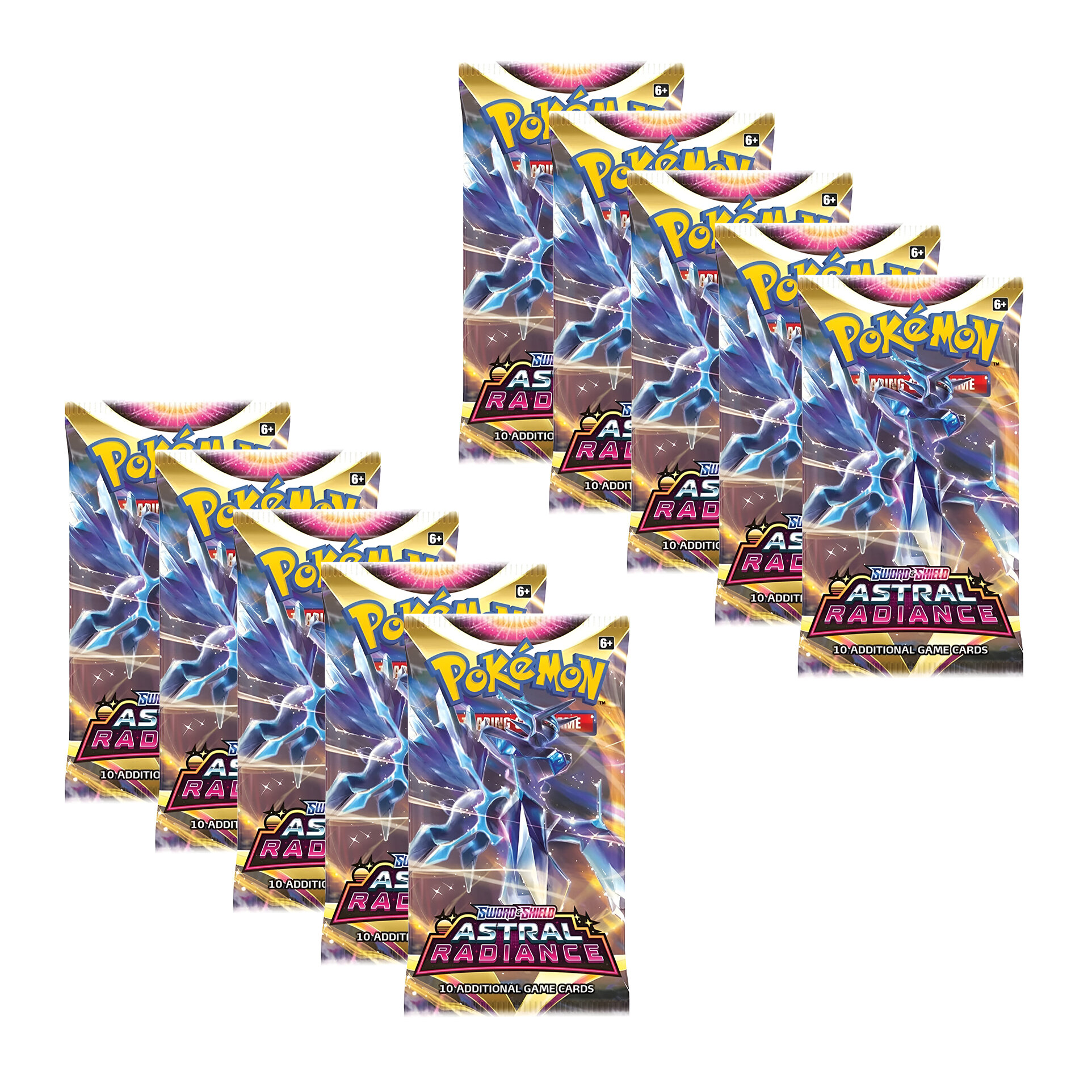 Покемон карты коллекционные: 10 бустеров Pokemon издания Astral Radiance, на английском