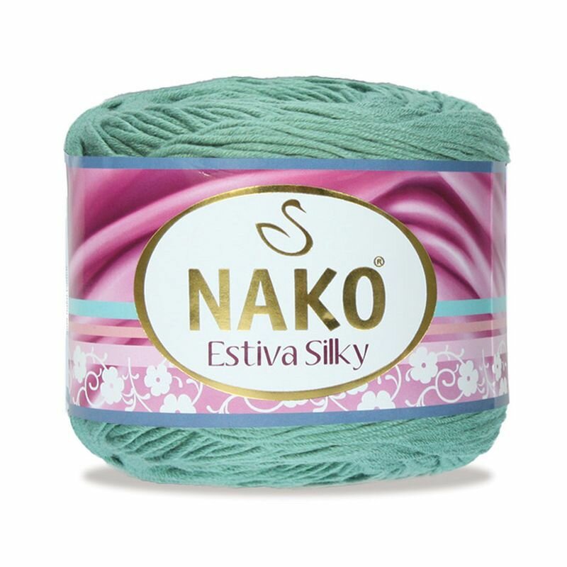 Пряжа Estiva Silky, Nako, салатовый - 6408, 52% хлопок, 48% бамбук, 5 мотков, 100 г, 224 м.