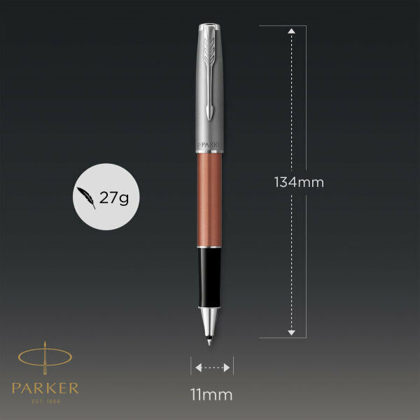 Ручка-роллер Sand Blasted Orange SB CT, черная PARKER - фото №19