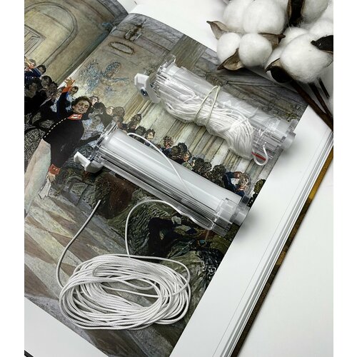 Подъёмный механизм (каретка) шнуронамотка для римского карниза закрытого типа со шнуром / 7 штук