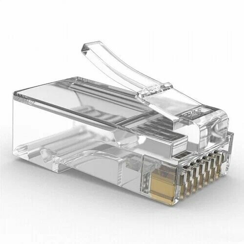 Универсальный коннектор RJ45 RIPO, 50 штук, прозрачный, быстрозажимной, CAT5E