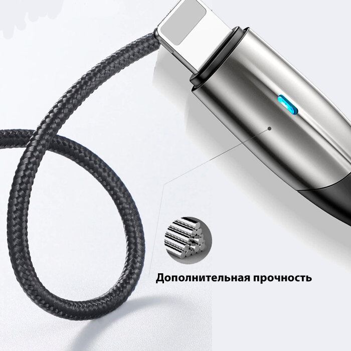 Кабель Baseus (CALSP-B01) USB/Lightning 1m (Black) - фото №18