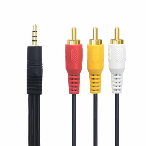 высокоскоростной кабель aux 3 5 на 2 rca золоченый 3 метра AV кабель jack 3.5 (M) - 3RCA (M) 1.5 метра