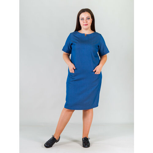 Платье ОДДИС, размер 52, синий платье оддис размер 52 серый