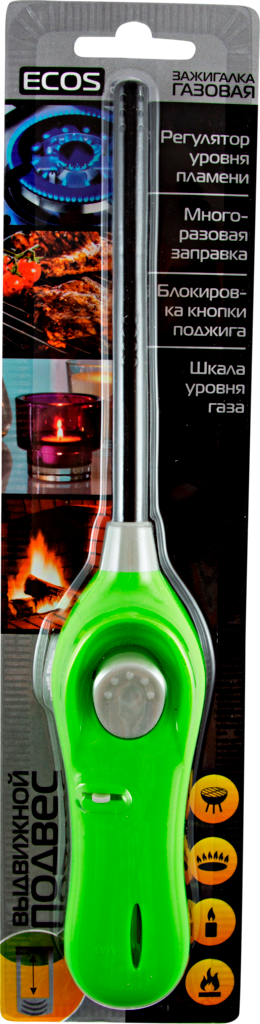 Зажигалка газовая Ecos GL-001G, цвет зелёный Леруа Мерлен - фото №4