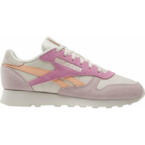 фото Кроссовки reebok classic leather, размер 7,5 us, оранжевый, бежевый