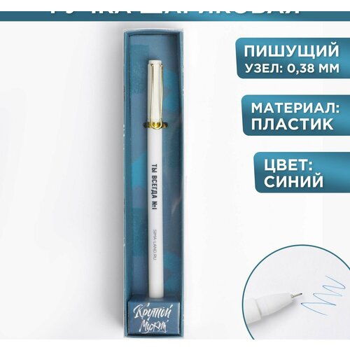 Ручка подарочная Крутой мужик, матовая, пластик, синяя паста, 0.38 мм ручка подарочная крутой мужик матовая пластик синяя паста 0 38 мм