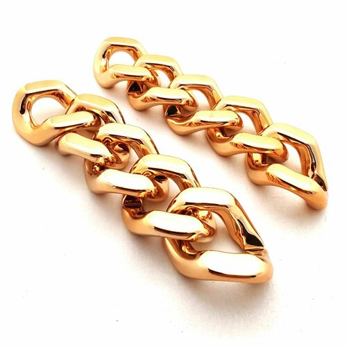 Украшения на обувь 2 шт в виде цепи длина 12 см цвет золотистый 420₽