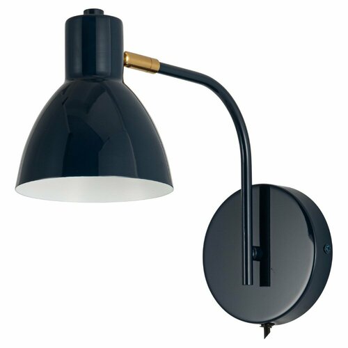 Бра De Fran B-1122 Е27 220В 60Вт ауда темно-синий белый со шнуром и выключателем 3612₽