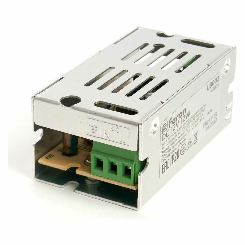 FERON Трансформатор электронный для светодиодной ленты 12W 12V (драйвер), LB002, 48005