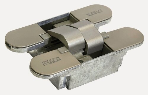 Изображение товара Петля дверная скрытая Morelli с 3-D регулировкой HH-3 SN белый никель, петля металлическая накладная для межкомнатных дверей