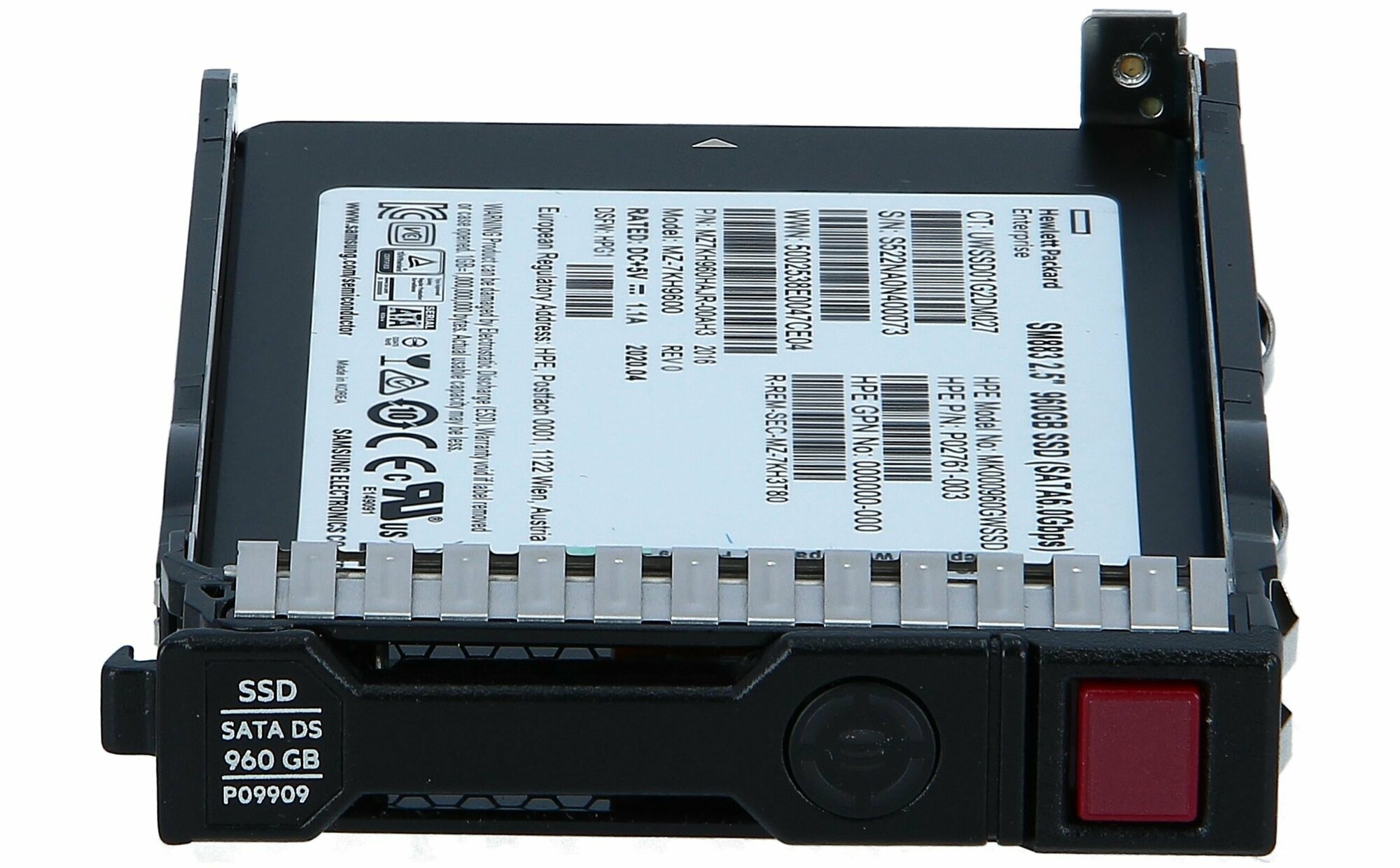 HPE 960GB 2.5"(SFF) 6G SATA Mixed Use Hot Plug SC DS SSD, (for HP Proliant Gen9/Gen10 servers) analog 875474-B21 - фото №3