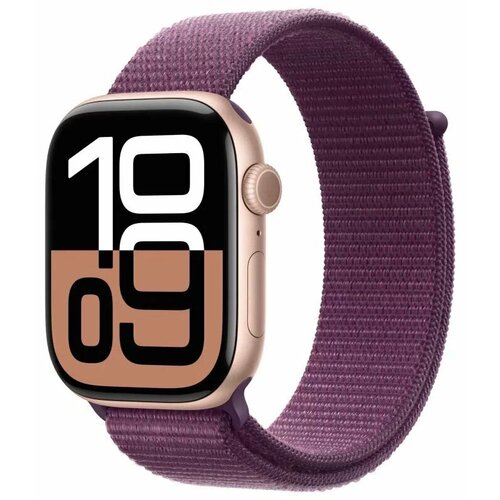 Смарт-часы Apple Watch Series 10 46mm Rose Gold Aluminium Case with Plum Sport Loop 56700₽
