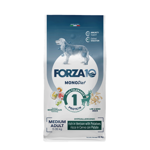 FORZA10 Корм для взрослых собак средних пород из оленины и картофеля 12 кг