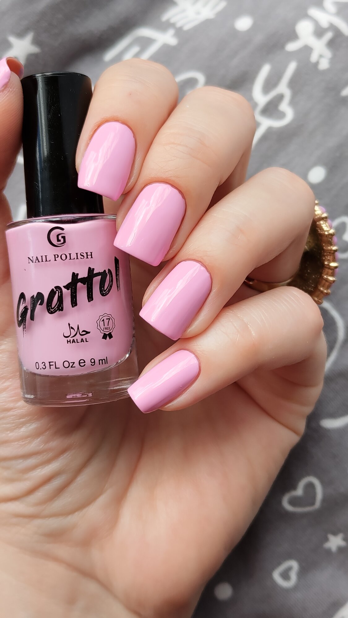 Grattol Color Nail Polish Love Rose - Лак для ногтей выбеленно-розовый, без лампы, Халяль, 9 мл
