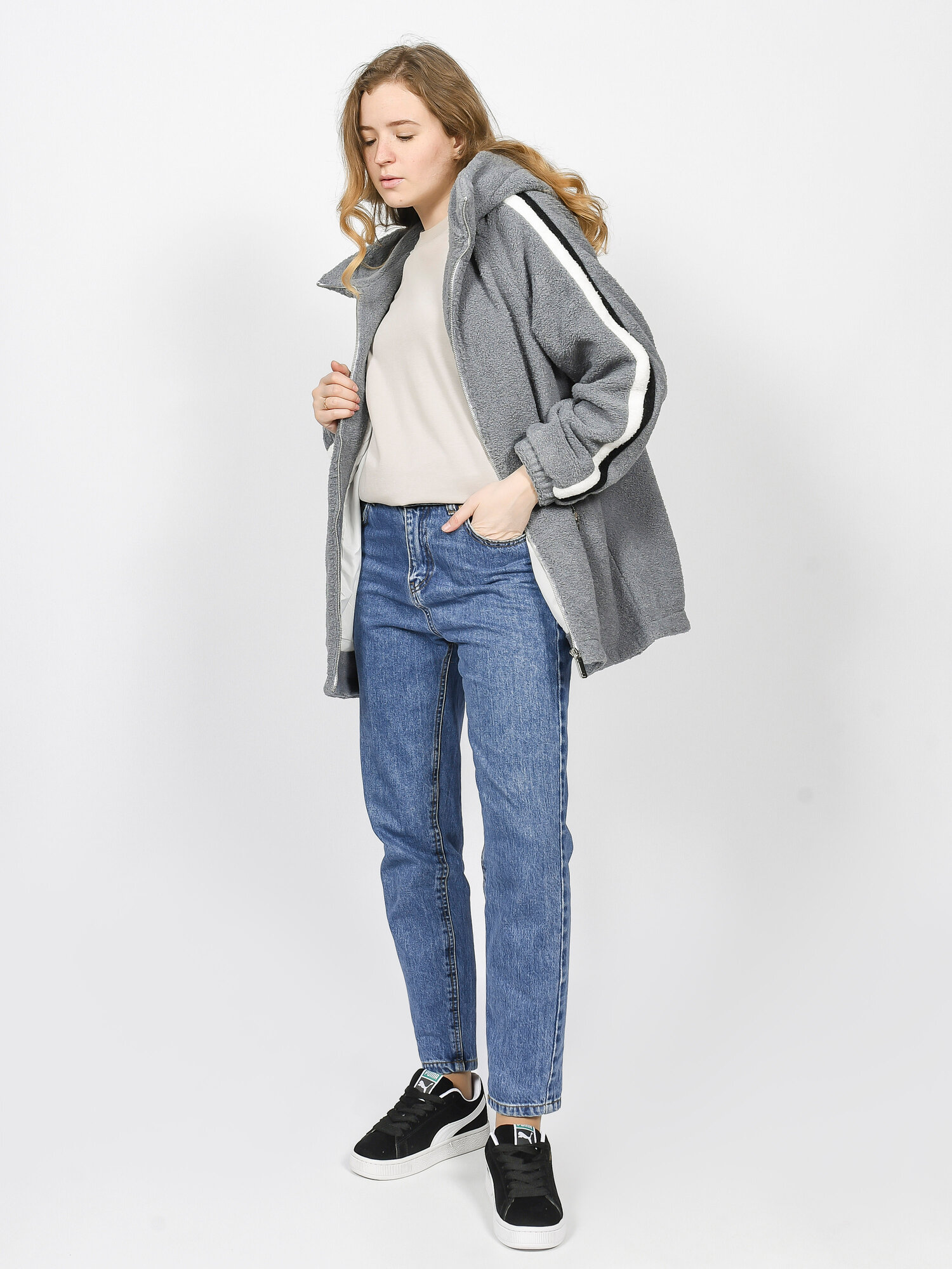 Ветровка  барашек весенняя, размер 50, серый — фото 1