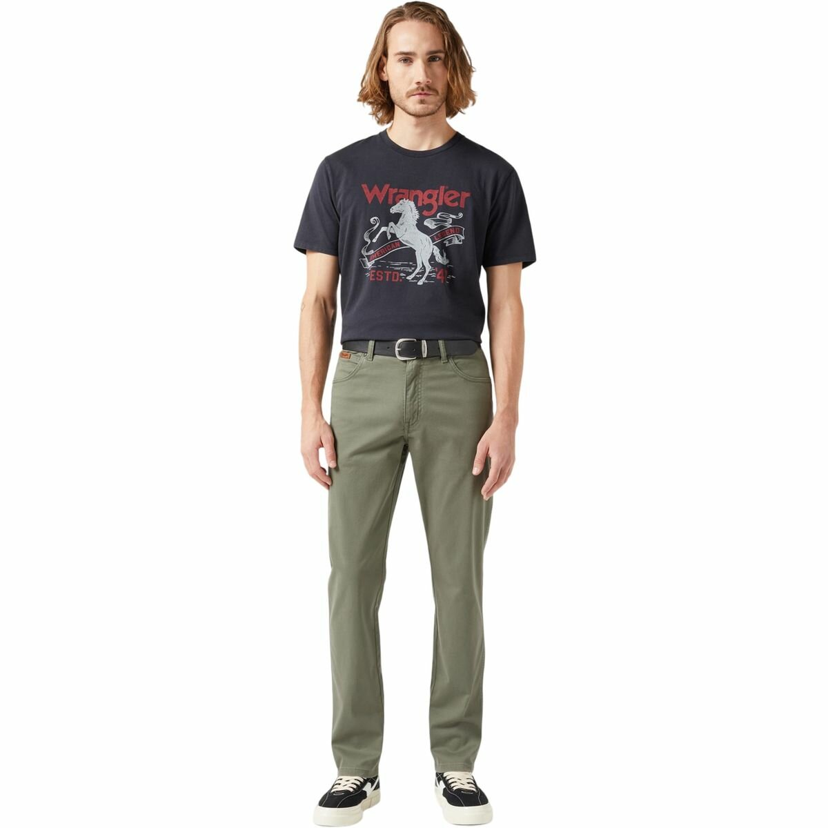 Ремень Wrangler для мужчин, размер 80, черный — фото 1